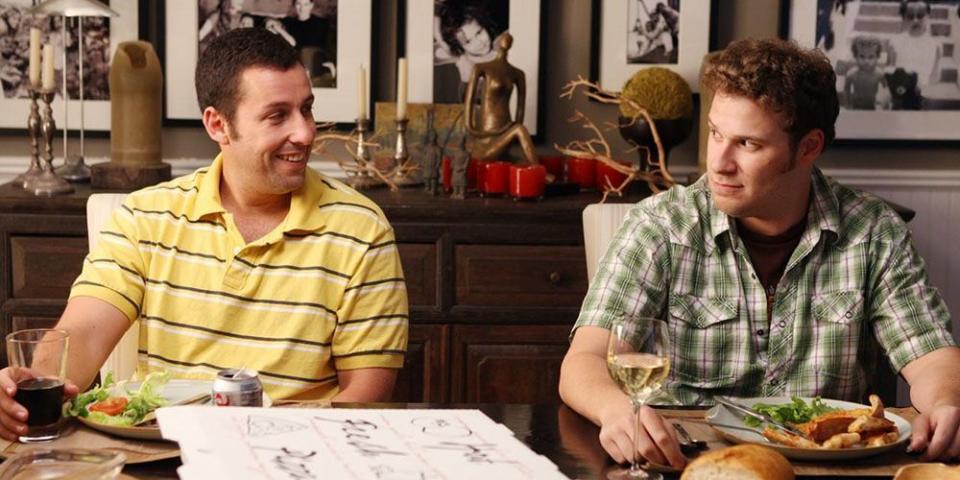 <p>When George Simmons (Adam Sandler), a retired and wealthy standup comedian, is diagnosed with leukemia, he decides to mentor an up-and-coming comic (Seth Rogen). Don't miss George's Thanksgiving toast in this Judd Apatow comedy. <a class="link " href="https://www.amazon.com/dp/B002U5QCGY?tag=syn-yahoo-20&ascsubtag=%5Bartid%7C10056.g.8078%5Bsrc%7Cyahoo-us" rel="nofollow noopener" target="_blank" data-ylk="slk:Watch Now;elm:context_link;itc:0;sec:content-canvas">Watch Now</a> </p>