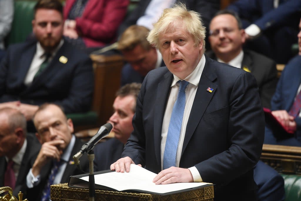 Boris Johnson is scheduled to jet to India despite the trip clashing with a Commons vote on whether to investigate him for misleading Parliament over breaches of coronavirus laws (UK Parliament/PA) (PA Media)