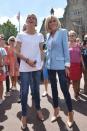 <p>In a baby blue blazer, white tee, dark wash skinny jeans, and nude pumps to vote for the second round of French parliamentary elections.</p>