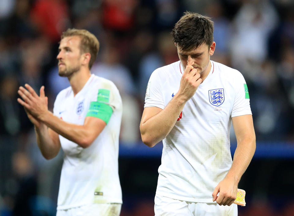 England players Harry Kane and Harry Maguire took to Twitter to share their pain