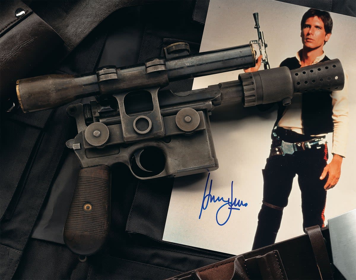 Harrison Ford’s original Han Solo blaster expected to fetch £410,000 at auction (RIAC/PA)