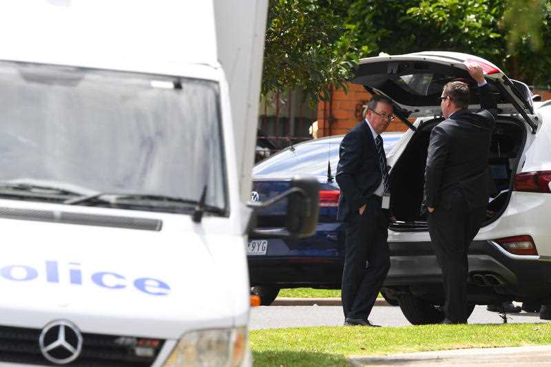 Police work at a crime scene in Tullamarine, Melbourne.