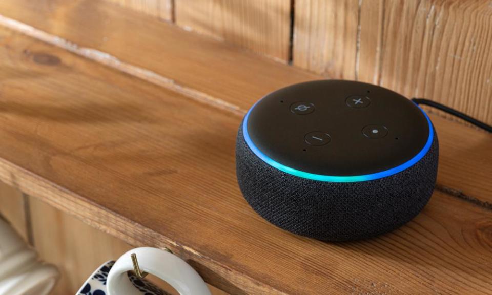 Amazon Echo dot speaker.