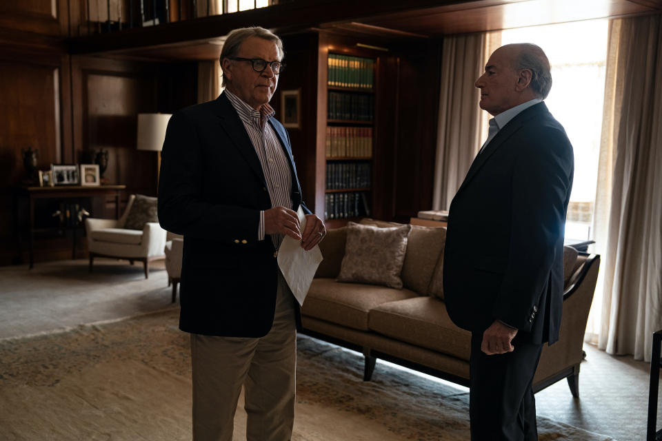 Karl and Frank with the important but mysterious piece of paper<span class="copyright">Courtesy of HBO</span>