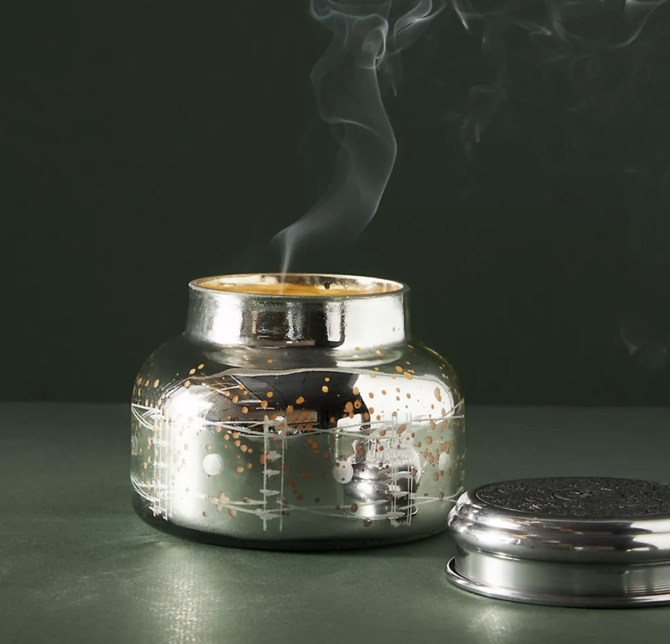 38) Volcano Mercury Glass Jar Candle