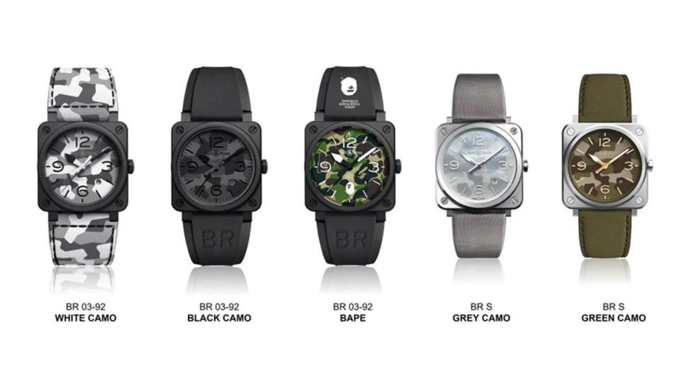 BELL & ROSS的迷彩家族成員不斷在擴編，目前來說算是同屬性品牌中，將迷彩主題錶款詮釋得最多元化的牌子。