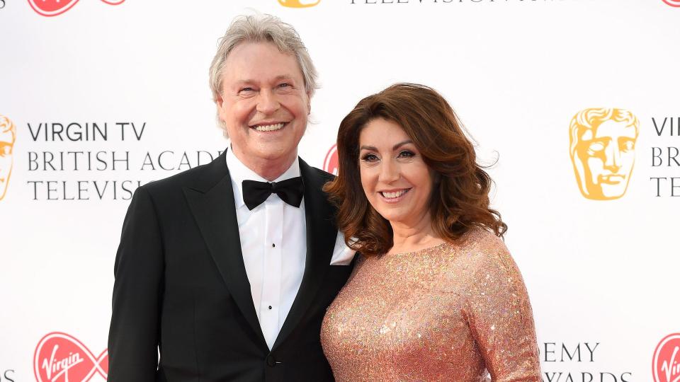 Ed Rothe standing with Jane McDonald at the BAFTAs