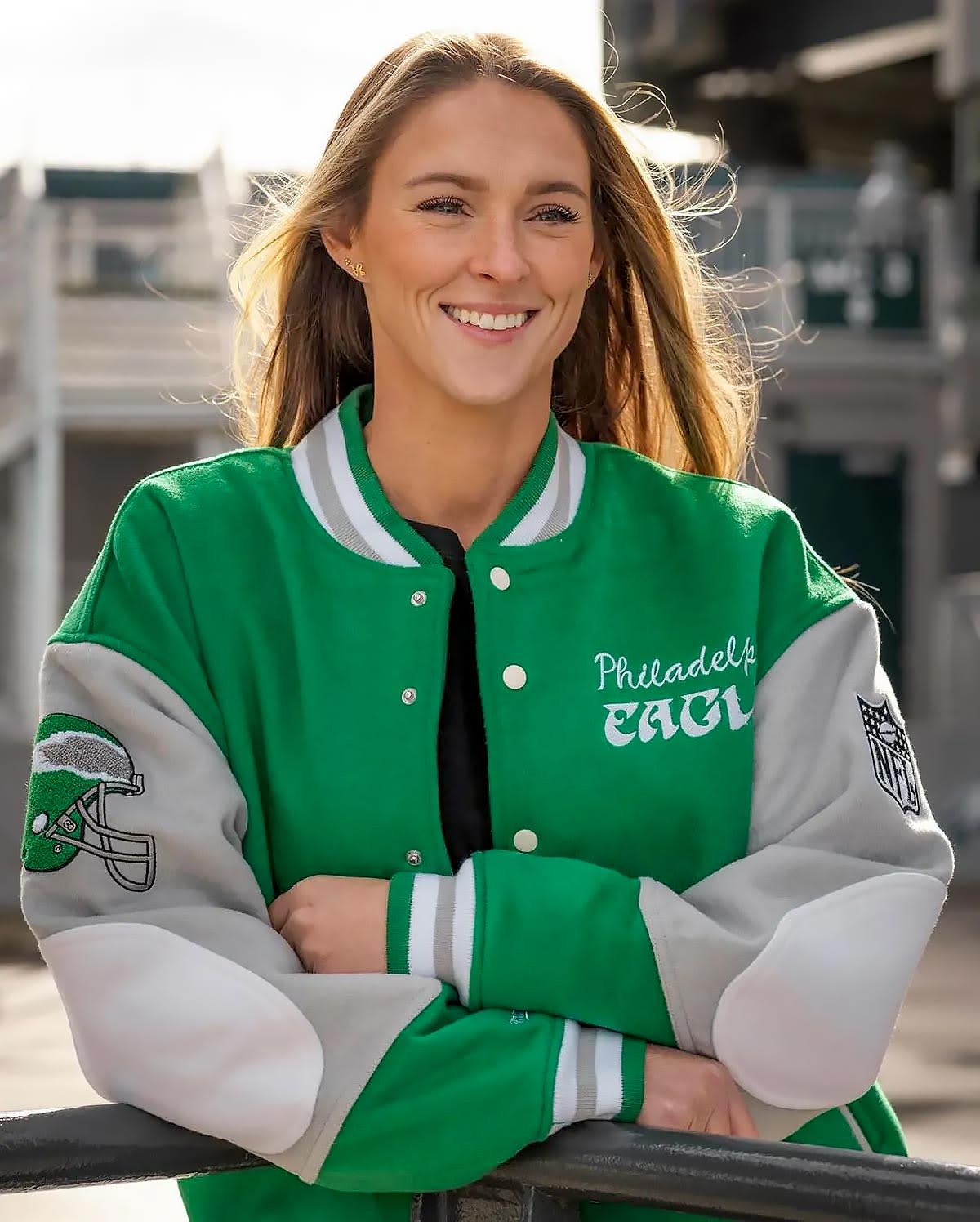 Kylie Kelce’s Signed Philadelphia Eagles Letterman Jacket Officially Goes for $TK