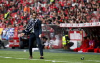 Porto's coach Julian Lopetegui reacts during their Portuguese Premier League soccer match against Benfica held at Luz stadium in Lisbon April 26, 2015. REUTERS/Hugo Correia