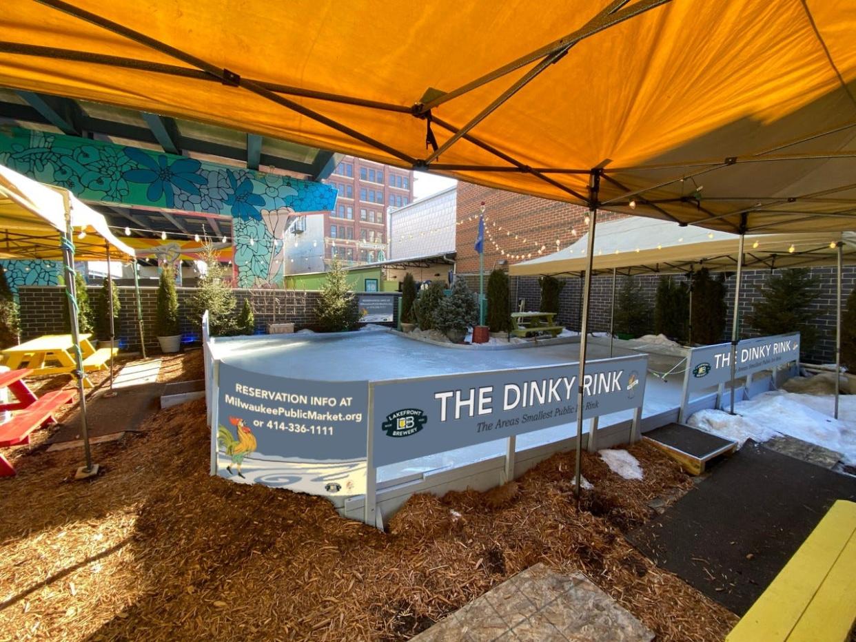 The Milwaukee Public Market plans to debut The Dinky Rink, a 770-square-foot public ice rink, outside its building on Jan. 21.