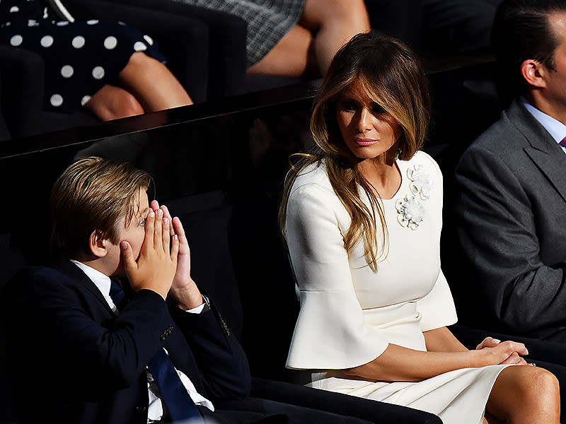 Donald Trump's Lookalike Son Barron Trump, 10, Couldn't Stop Yawning at RNC| 2016 Presidential Elections, Republican National Convention, Politics and Current Events, Barron Trump, Donald Trump, Donald Trump Jr., Ivanka Trump, Melania Trump