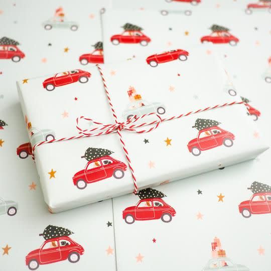 4) ‘Pug Print’ wrapping paper, The Black Pug Press