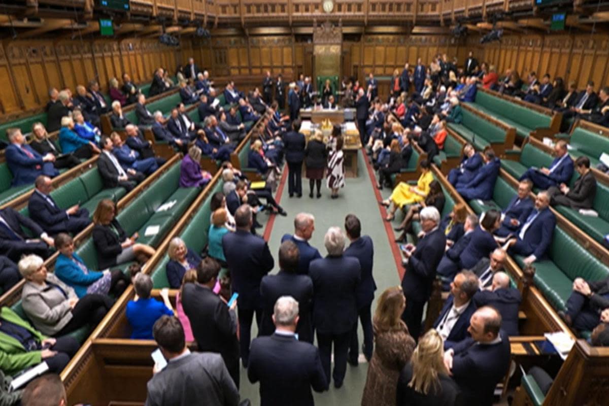 MPs in the House of Common's voting on Rishi Sunak's Ruwanda Bill. <i>(Image: House of Commons/UK Parliament/PA Wire)</i>