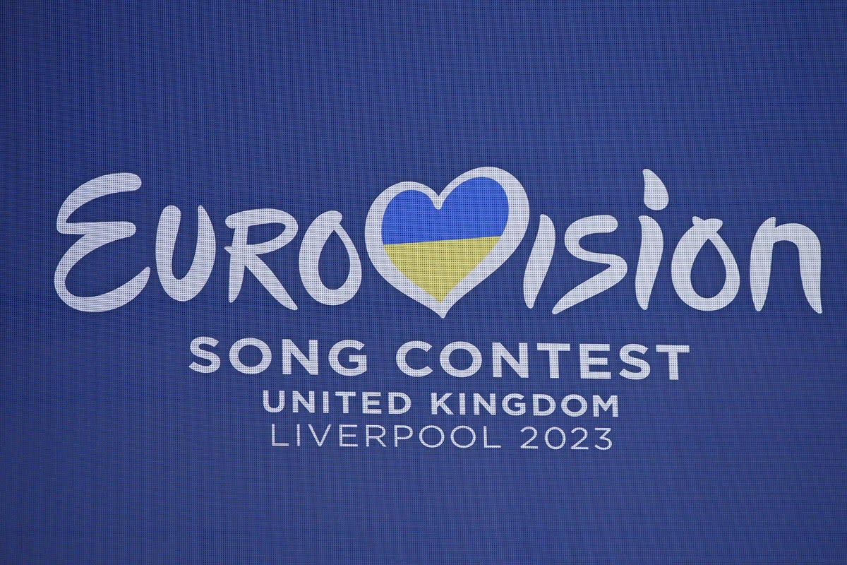 Eurovision Song Contest branding at St George’s Hall in Liverpool (PA) (PA Wire)