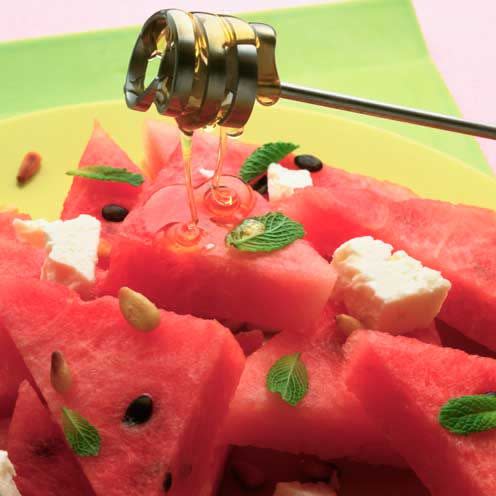 Watermelon with feta and honey - best feta recipes 2021