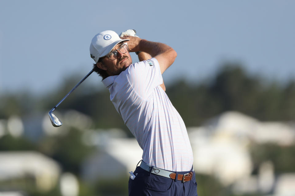 George Bryan IV of the United States hits a tee shot on the tenth hole during the second round of the Butterfield Bermuda Championship at Port Royal Golf Course on November 10, 2023 in Southampton, Bermuda. (Photo by Gregory Shamus/Getty Images)