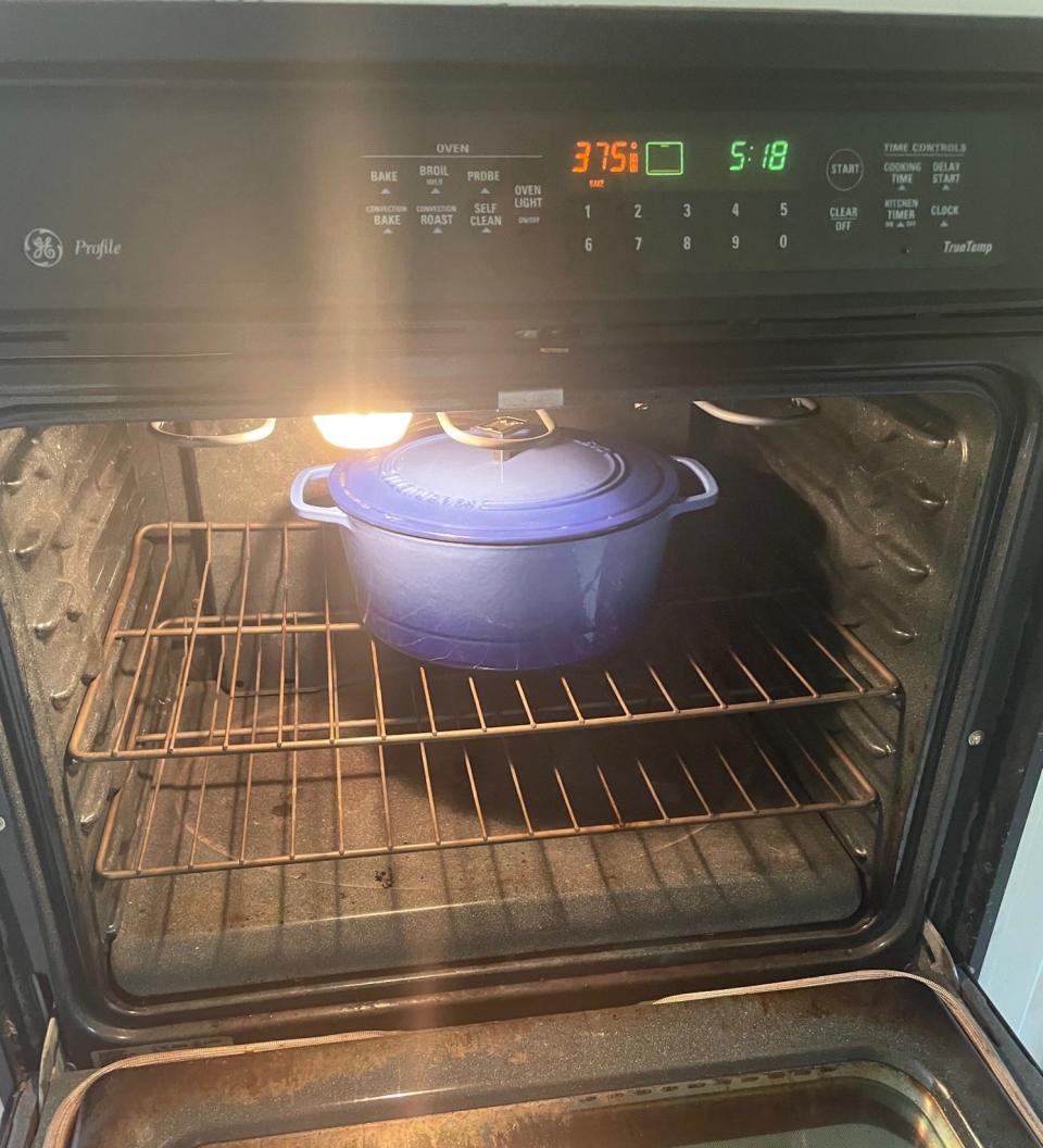 Cooking the sauce for Ina Garten's Penne Alla Vodka