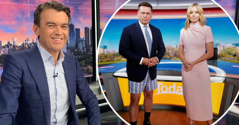 ABC News Breakfast host Michael Rowland and Today Show hosts Karl Stefanovic and Allison Langdon