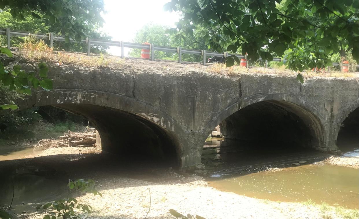 The Showman Arch Bridge on Cherry Valley Road has deteriorated, forcing the closure of Cherry Valley Road. A new road and new bridge will bypass the crumbling structure in 2025. This is how the bridge looked in July 2021.