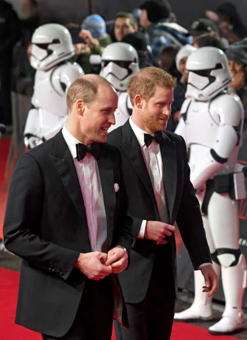 Star Wars Premiere: Prince William and Prince Harry on the red carpet