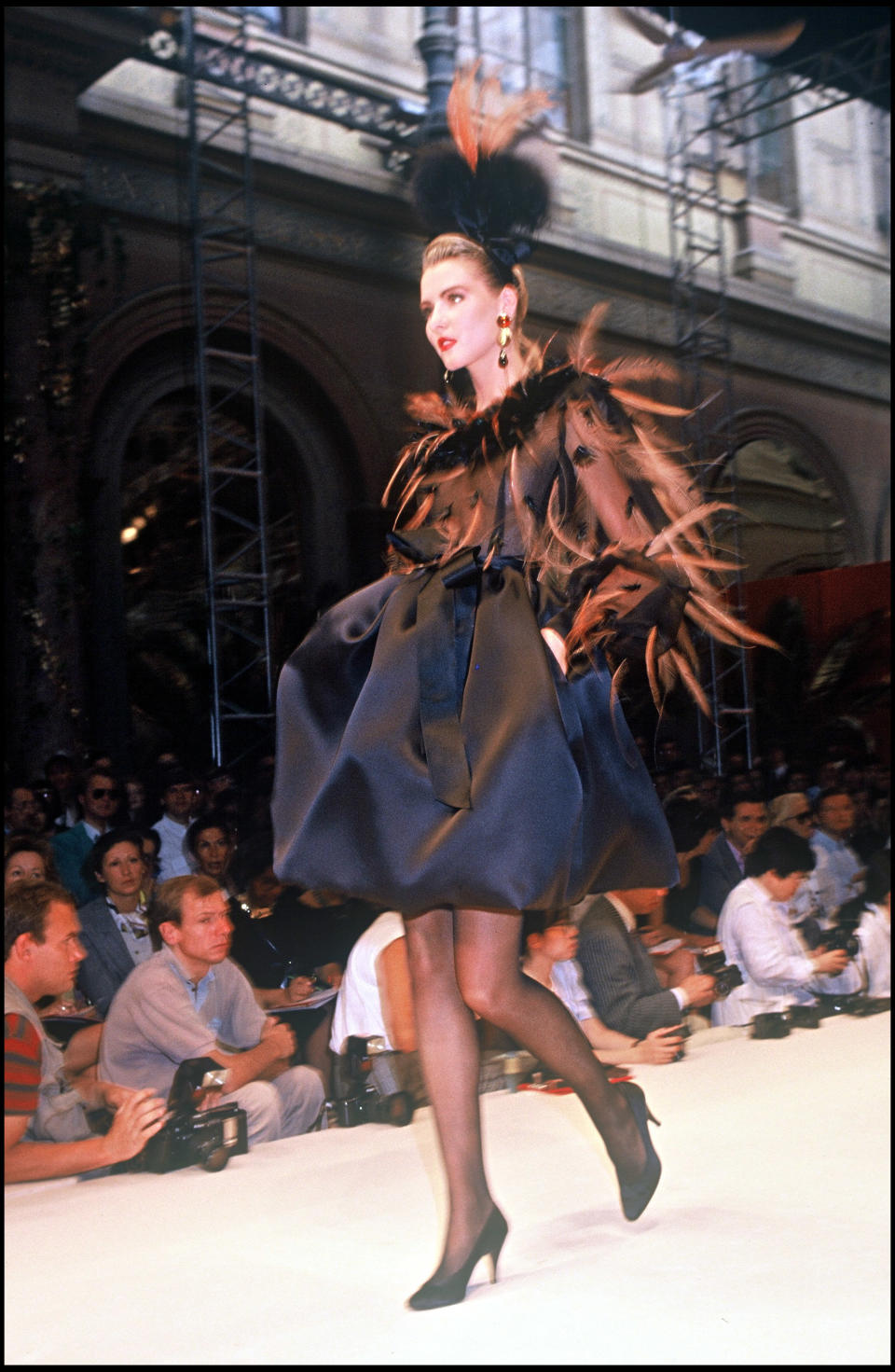 A feathered design from the house's fall/winter 1991-1992 couture show in Paris.&nbsp;