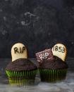 <p>Set a spooky scene on top of deep dark chocolate cupcakes.<br></p><p>Get the <a href="https://www.goodhousekeeping.com/food-recipes/party-ideas/a28591112/graveyard-cupcakes-recipe/" rel="nofollow noopener" target="_blank" data-ylk="slk:Graveyard Cupcakes recipe;elm:context_link;itc:0;sec:content-canvas" class="link "><strong>Graveyard Cupcakes recipe</strong></a><em>.</em></p><p><strong>RELATED: </strong><a href="https://www.goodhousekeeping.com/holidays/halloween-ideas/g2700/halloween-cakes/" rel="nofollow noopener" target="_blank" data-ylk="slk:33 Easy and Spooky Halloween Cakes That'll Sweeten Up Your Party;elm:context_link;itc:0;sec:content-canvas" class="link ">33 Easy and Spooky Halloween Cakes That'll Sweeten Up Your Party</a></p>