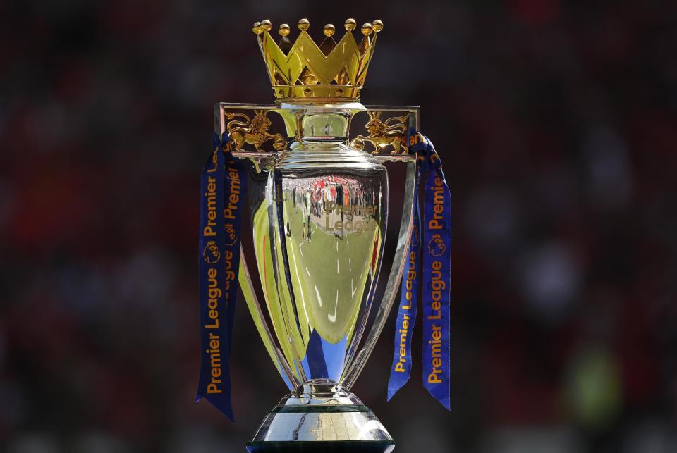 Football Soccer Britain - Leicester City v Manchester United - FA Community Shield - Wembley Stadium - 7/8/16 The Premier League trophy before the match Action Images via Reuters / John Sibley Livepic EDITORIAL USE ONLY. No use with unauthorized audio, video, data, fixture lists, club/league logos or "live" services. Online in-match use limited to 45 images, no video emulation. No use in betting, games or single club/league/player publications. Please contact your account representative for further details.