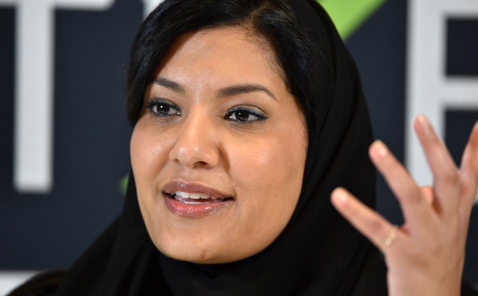 Saudi Princess Reema bint Bandar al-Saud speaks during the Future Investment Initiative (FII) conference in the capital Riyadh on Oct. 24, 2018. (Photo: Fayez Nureldine/AFP/Getty Images)