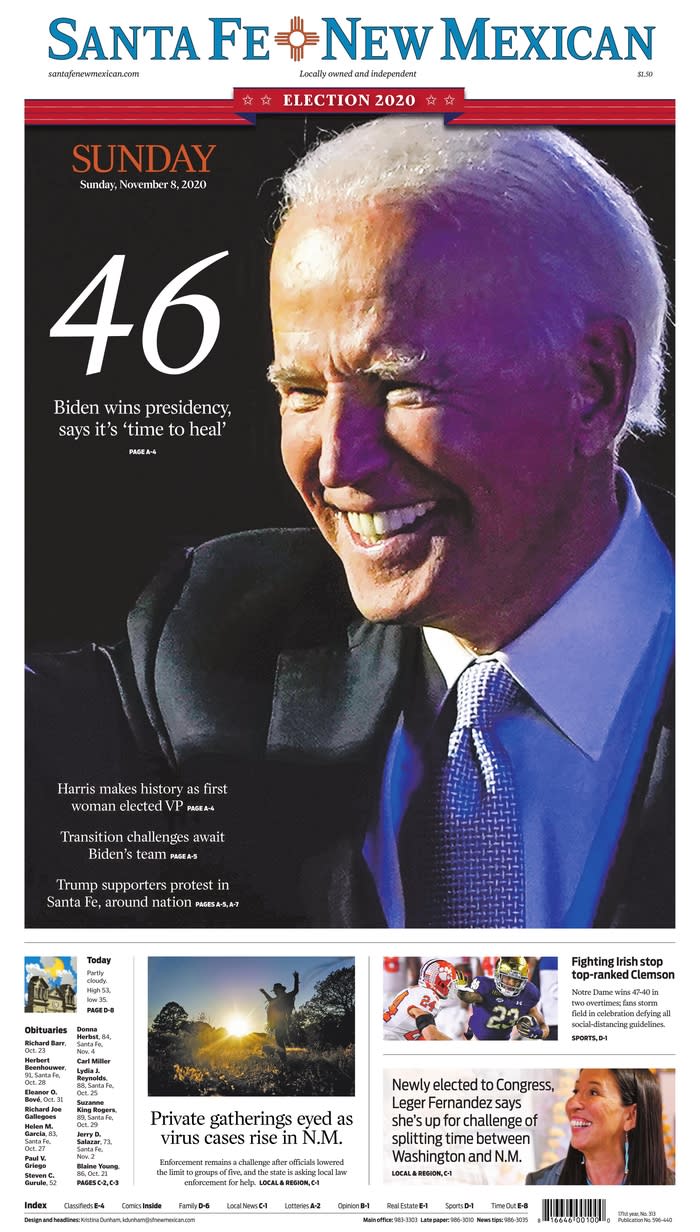 Biden wins: World papers A1s