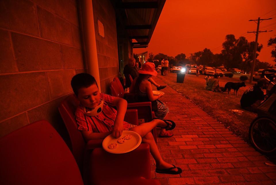 This isn't a filter: the sky turned blood-red in Mallacoota, Victoria, Australia, as a change in the wind sparked fire activity in the area on Jan. 4. 