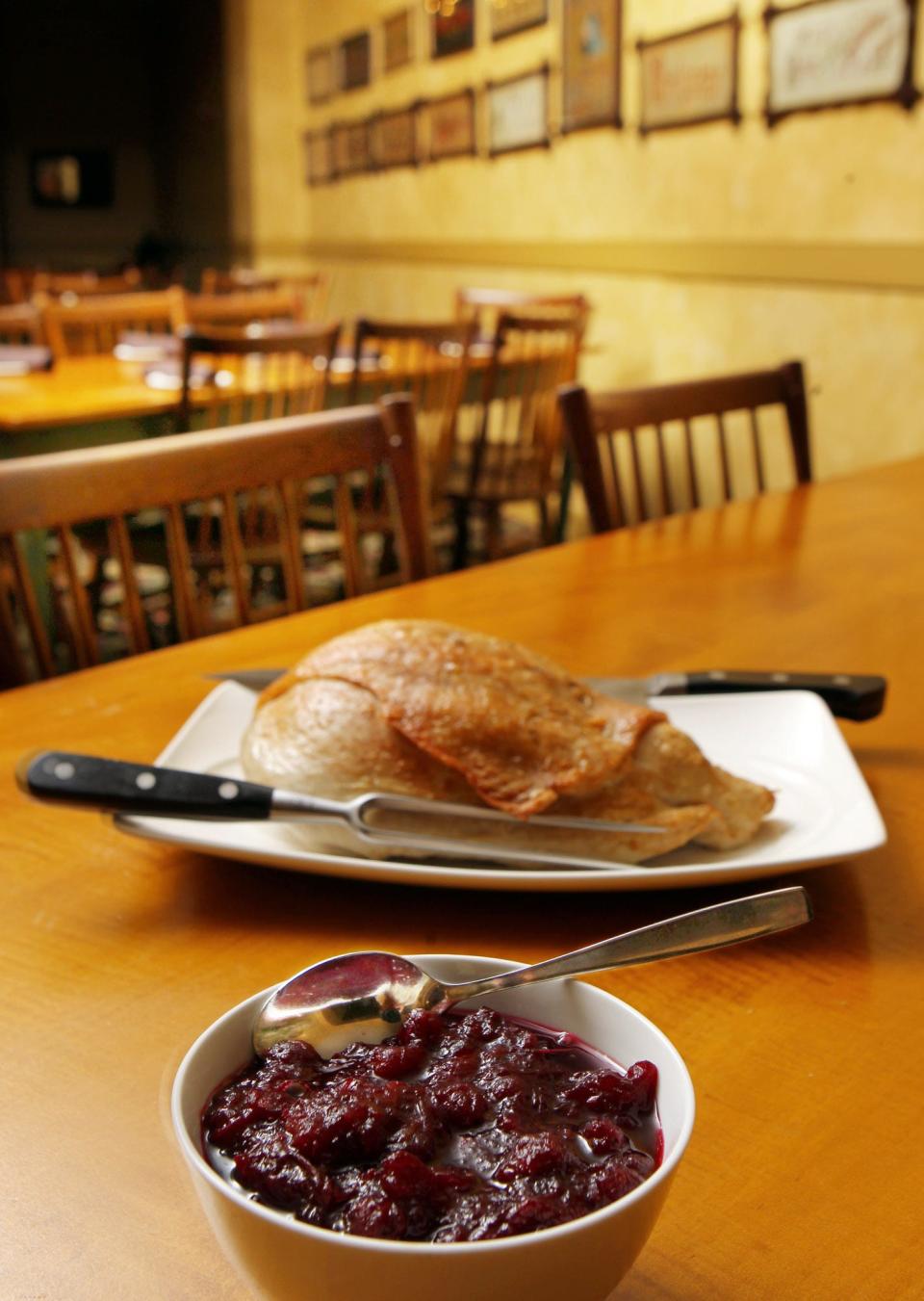 Homemade cranberry sauce and roasted turkey breast from The Golden Lamb, Lebanon.