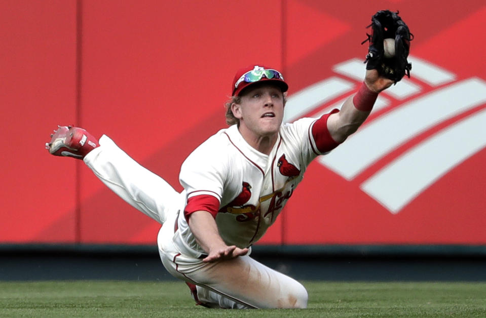 St. Louis Cardinals center fielder Harrison Bader (AP Photo/Charles Rex Arbogast)