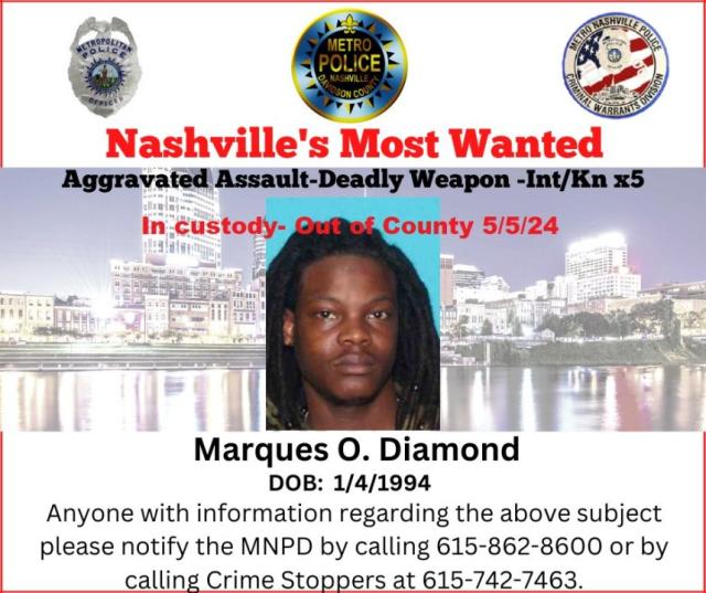 One of Nashville's 'Most Wanted' fugitives caught driving stolen car