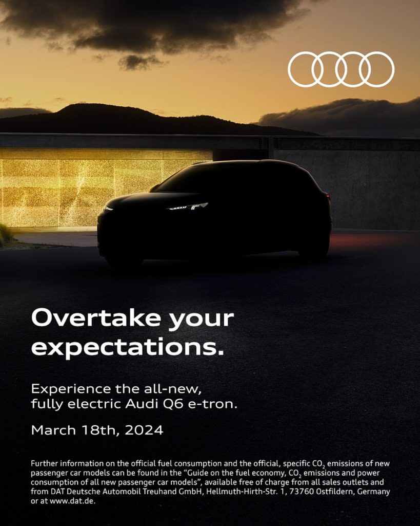 Q6 e-tron敲定3月18日發表。(圖片來源/ Audi)