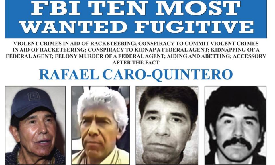 An FBI wanted poster for Rafael Caro Quintero