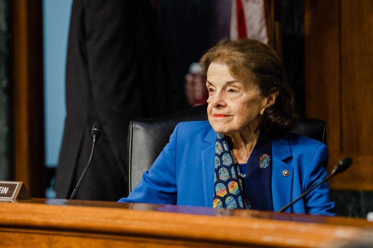 Sen. Dianne Feinstein, D-Calif., attends a Senate Judiciary meeting on Capitol Hill on May 18.