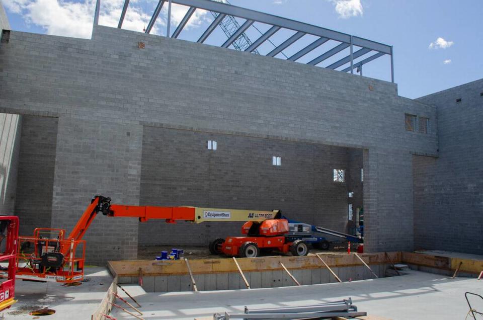 Sageview High School’s 650-seat auditorium was beginning to take shape during a May 7, 2024, tour of the construction site.