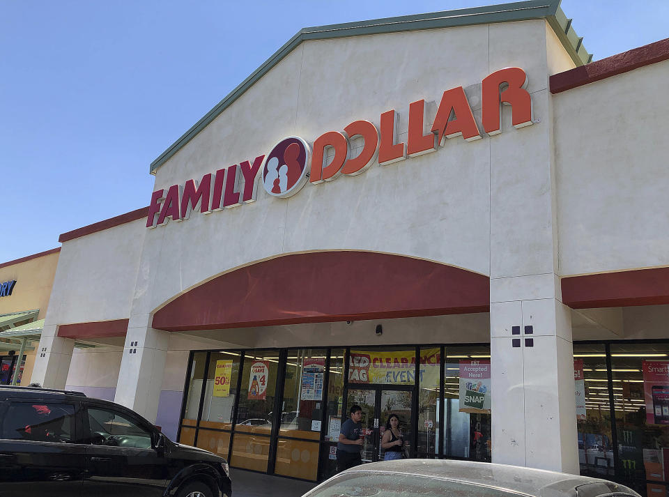 A discount store that a family visited shortly before they were targeted in a videotaped encounter by police responding to a shoplifting report, is shown Wednesday, June 19, 2019, in Phoenix. (AP Photo/Anita Snow)
