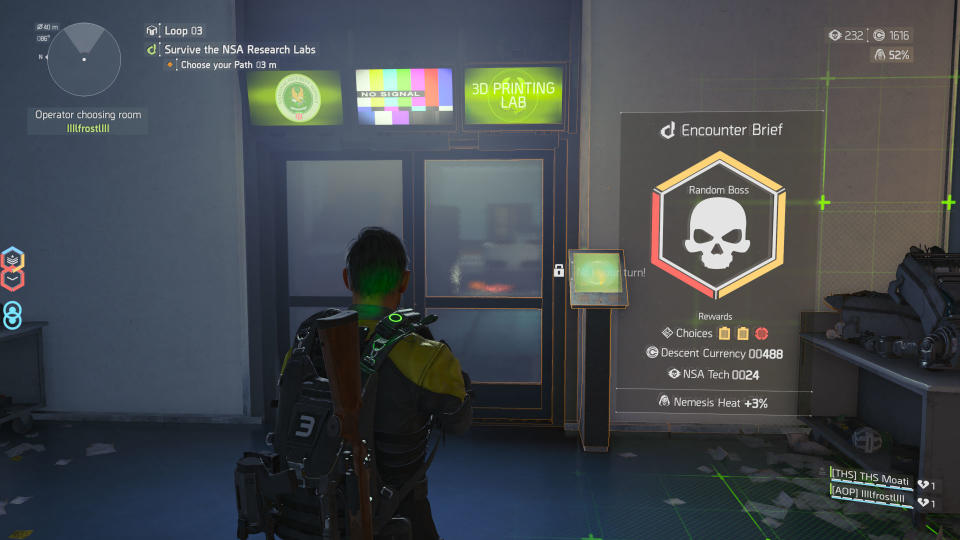 Getting NSA Tech from a high value target room in Descent in The Division 2