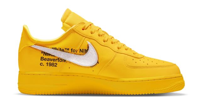 Off White Nike Air Force 1 University Gold Sneaker Unboxing 