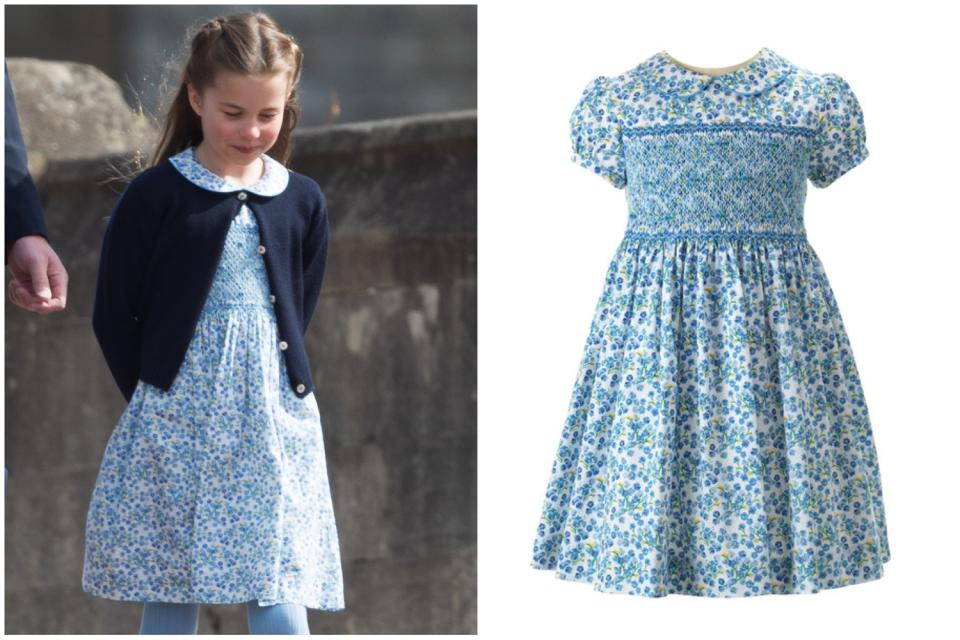 Princess Charlotte in a blue Rachel Riley dress