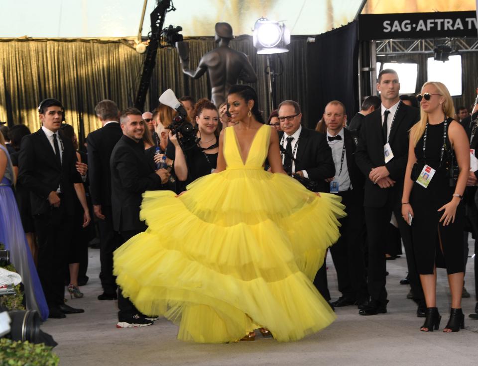 <p>Tonight marks the 25th anniversary of the SAG Awards and celebs are showing up in red (or should I say silver?) carpet looks worthy of celebration. Read on to see who makes this year's best dressed list. </p>