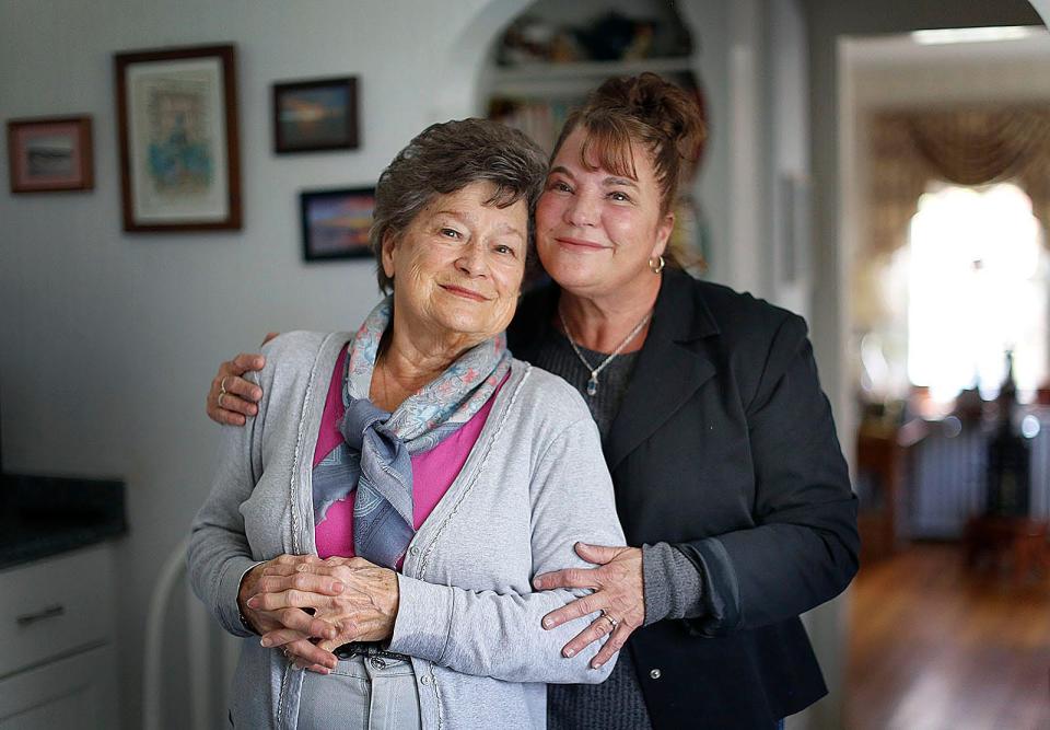 June Newman, left, with her daughter, Linda Sylvester, of Rockland, on Friday, April 29, 2022.