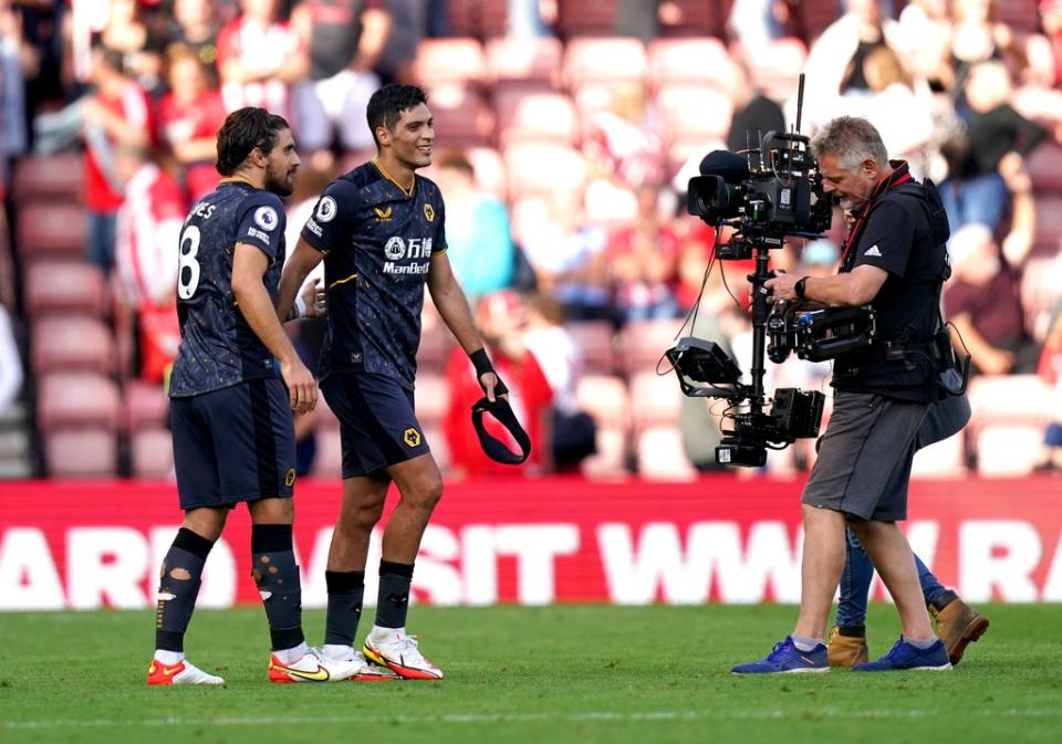 Raul Jimenez (right) ended his long wait for a club goal (Adam Davy/PA) (PA Wire)