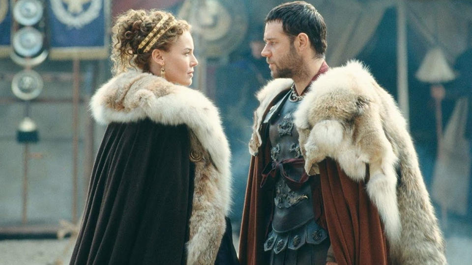 Connie Nielsen and Russell Crowe in 'Gladiator'. (Credit: Universal)