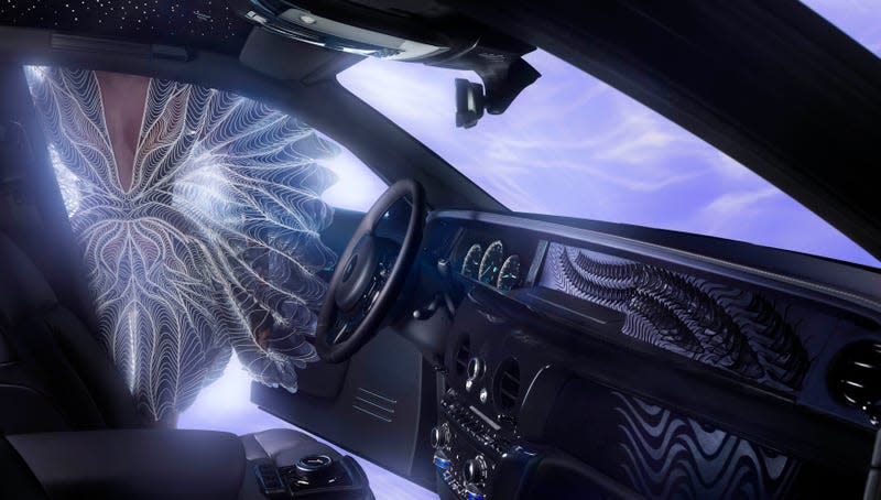 Dashboard view of the Rolls-Royce Phantom Syntopia