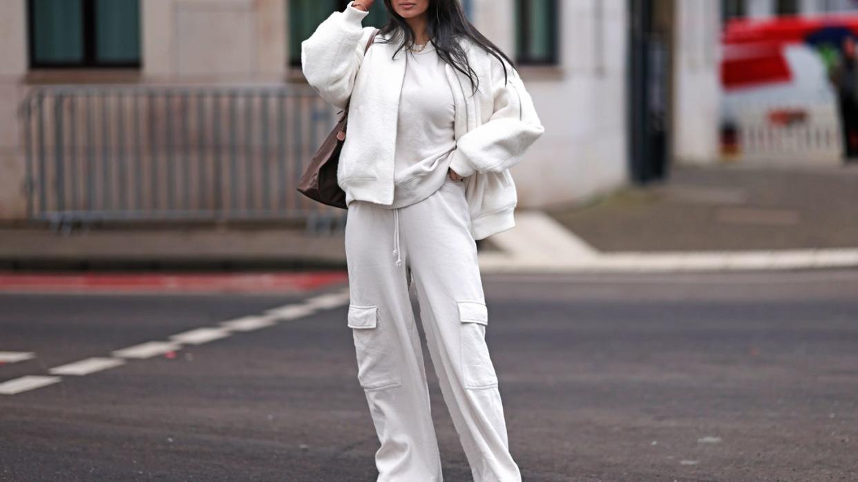 a woman walking on the street