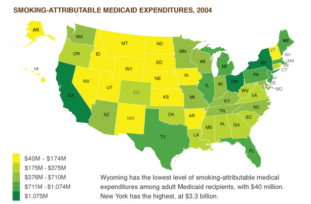 Medicaid recipients are disproportionately smoking-attributed disease, their smoking prevalence is approximately 53% greater than the U.S. adult population.