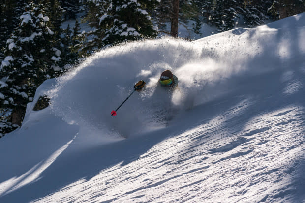 The light in New Mexico brings numerous artists to the area. It continues to delight skiers and photographers alike. Skier: Colter Hinchliffe.<p>Photo: Liam Doran</p>