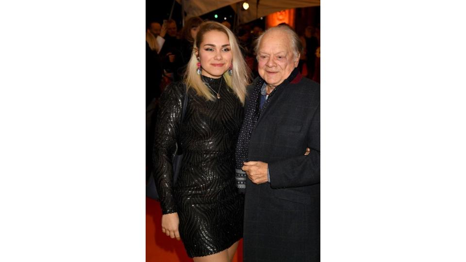 Sophie Mae Jason standing with father Sir David Jason